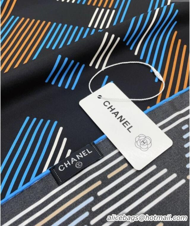 Famous Brand Chanel Silk Sqaure Scarf 90x90cm 051404 Blue 2024