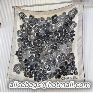 Pretty Style Chanel Silk Sqaure Scarf 90x90cm 051405 White 2024