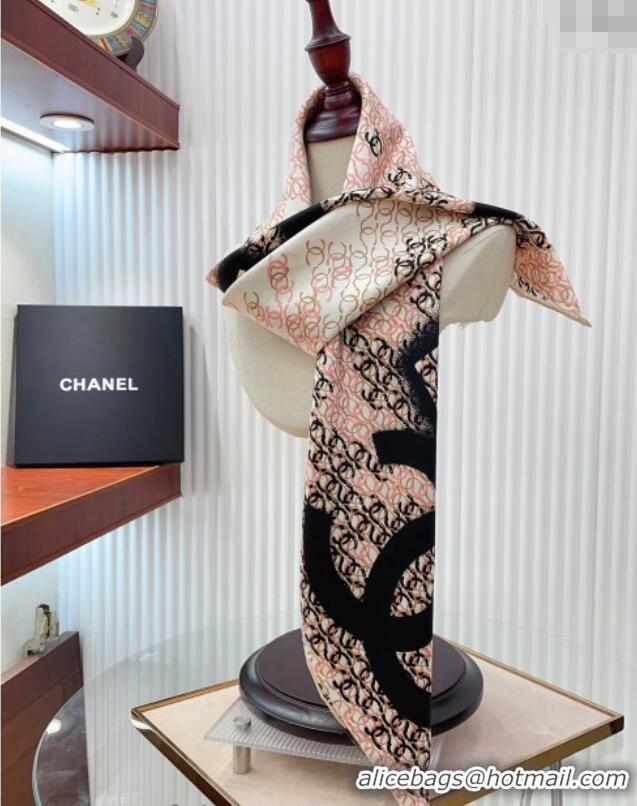 Buy Discount Chanel CC Allover Silk Sqaure Scarf 90x90cm 0514 Pink 2024