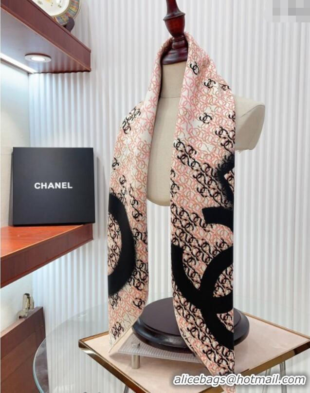 Buy Discount Chanel CC Allover Silk Sqaure Scarf 90x90cm 0514 Pink 2024