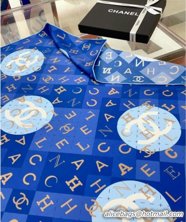 Grade Design Chanel Silk Sqaure Scarf 90x90cm 051407 Blue 2024