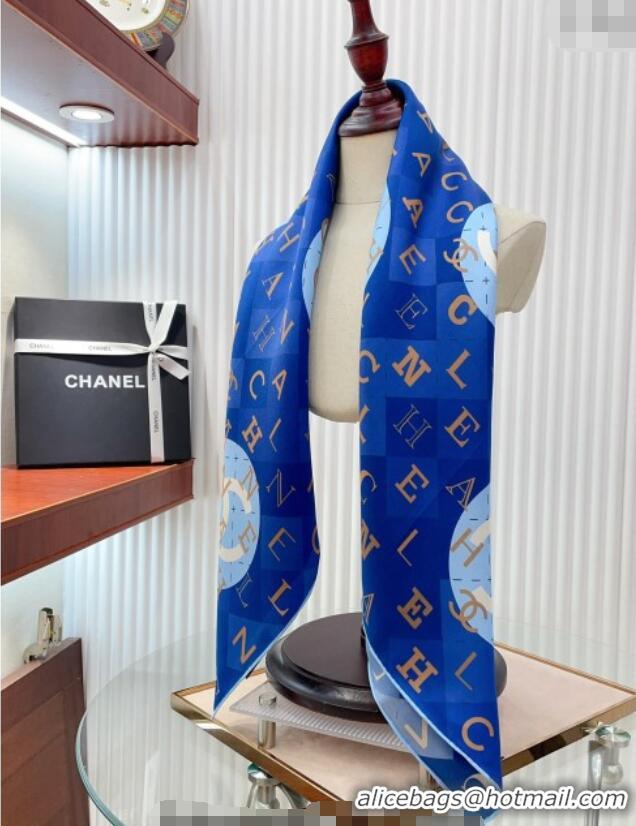 Grade Design Chanel Silk Sqaure Scarf 90x90cm 051407 Blue 2024