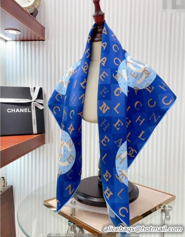 Grade Design Chanel Silk Sqaure Scarf 90x90cm 051407 Blue 2024