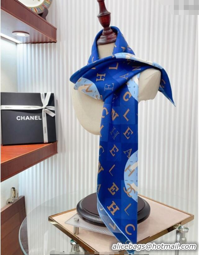 Grade Design Chanel Silk Sqaure Scarf 90x90cm 051407 Blue 2024