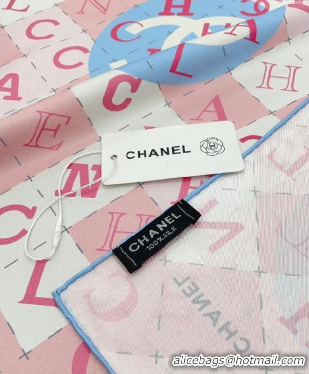 Famous Brand Chanel Silk Sqaure Scarf 90x90cm 051407 Pink 2024