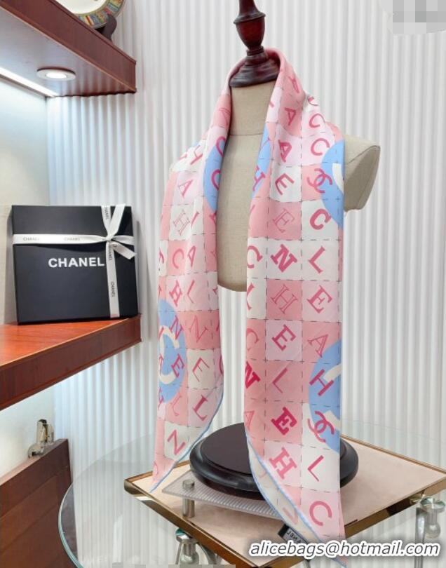 Famous Brand Chanel Silk Sqaure Scarf 90x90cm 051407 Pink 2024