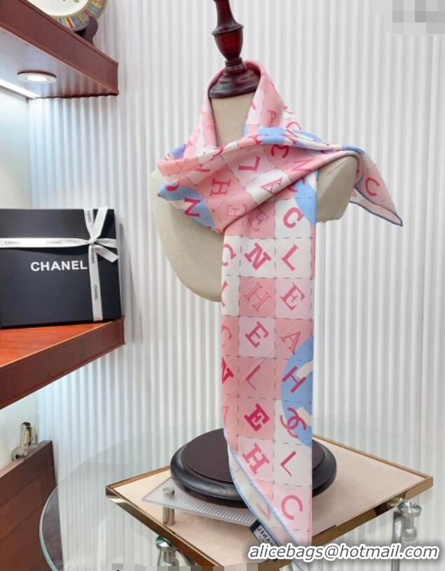 Famous Brand Chanel Silk Sqaure Scarf 90x90cm 051407 Pink 2024