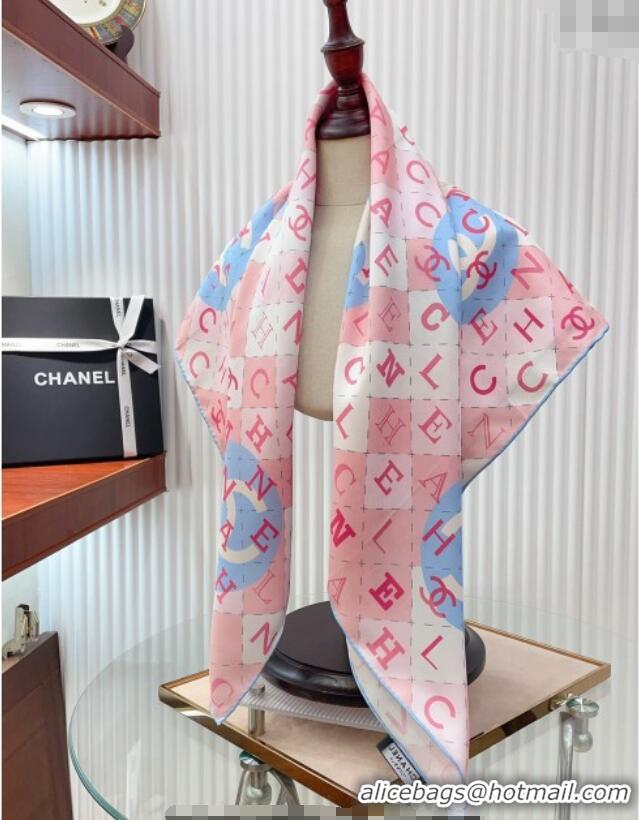 Famous Brand Chanel Silk Sqaure Scarf 90x90cm 051407 Pink 2024