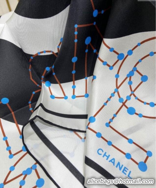 Best Price Chanel Silk Sqaure Scarf 90x90cm 051408 White 2024