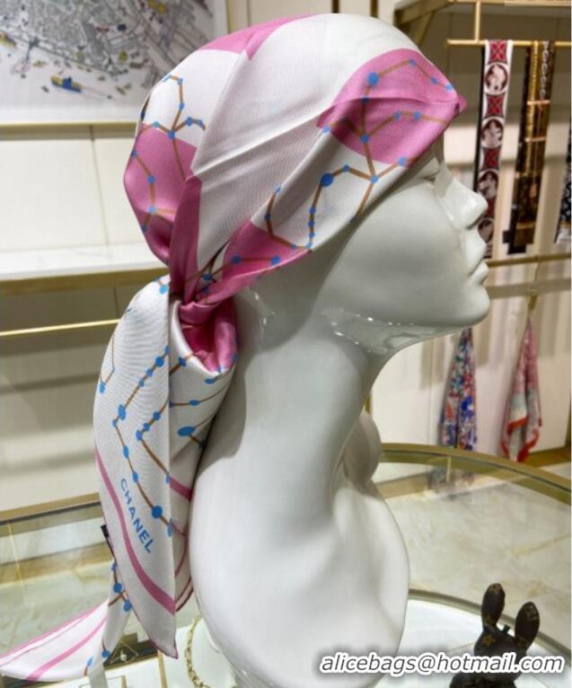 Pretty Style Chanel Silk Sqaure Scarf 90x90cm 051408 Pink 2024