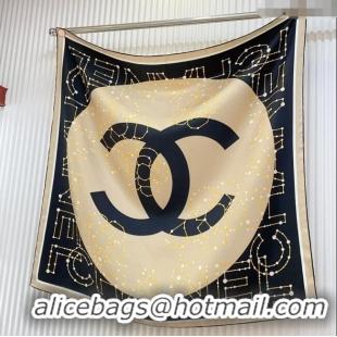 Buy Cheapest Chanel Silk Sqaure Scarf 90x90cm 051408 Black 2024