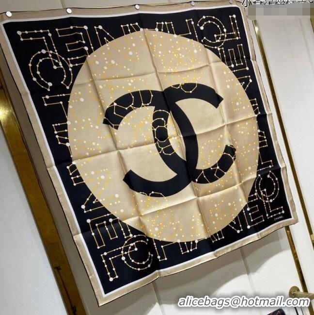 Buy Cheapest Chanel Silk Sqaure Scarf 90x90cm 051408 Black 2024