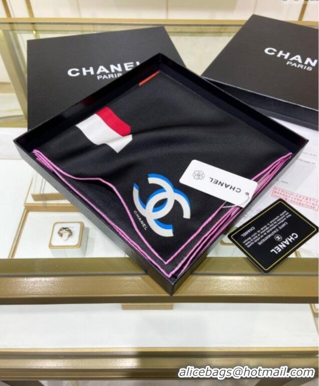 Trendy Design Chanel Silk Sqaure Scarf 90x90cm 051409 Black 2024