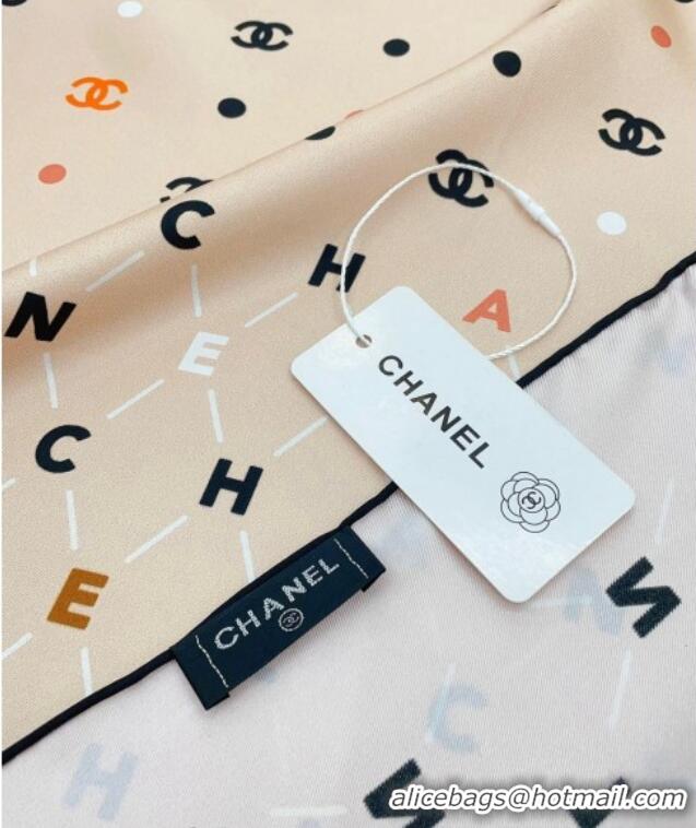 Good Looking Chanel Silk Sqaure Scarf 90x90cm 051410 Apricot 2024