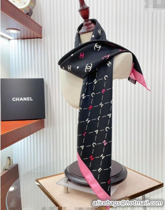 New Fashion Chanel Silk Sqaure Scarf 90x90cm 051410 Black 2024