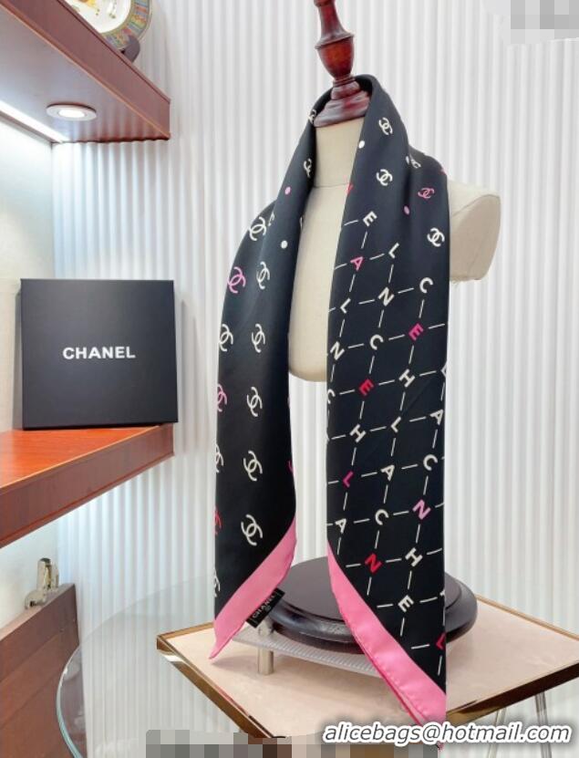 New Fashion Chanel Silk Sqaure Scarf 90x90cm 051410 Black 2024