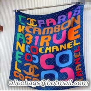 Best Price Chanel Silk Sqaure Scarf 90x90cm 051412 Blue 2024