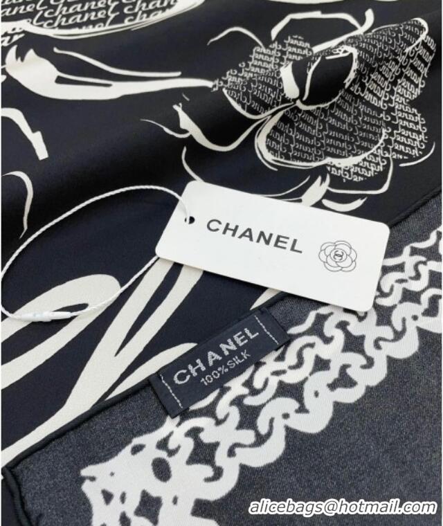 Reasonable Price Chanel Silk Sqaure Scarf 90x90cm 051414 Black 2024