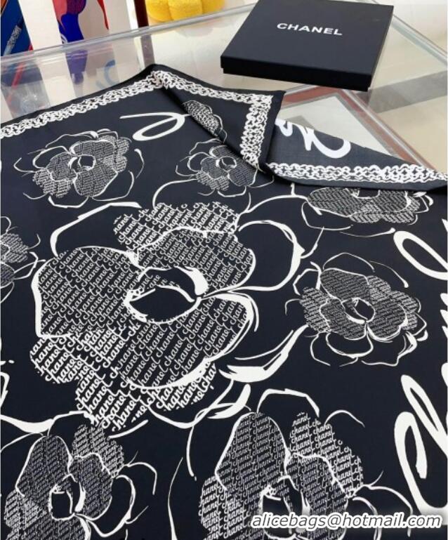 Reasonable Price Chanel Silk Sqaure Scarf 90x90cm 051414 Black 2024