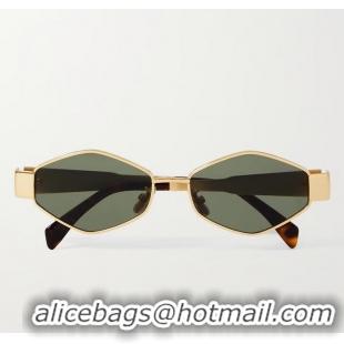 Promotional Celine Eyewear Triomphe Hexagon-frame Sunglasses CE8954 Gold