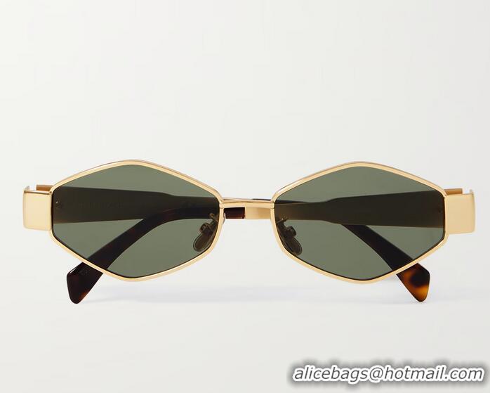 Promotional Celine Eyewear Triomphe Hexagon-frame Sunglasses CE8954 Gold