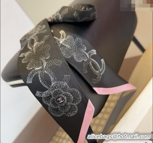 Buy Cheapest Chanel Silk Bandeau Scarf 6x120cm 061902 Black 2024