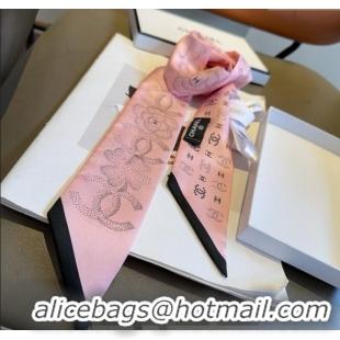 Famous Brand Chanel Silk Bandeau Scarf 6x120cm 061902 Pink 2024