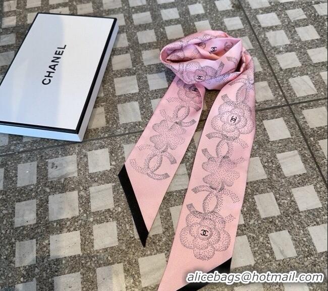 Famous Brand Chanel Silk Bandeau Scarf 6x120cm 061902 Pink 2024