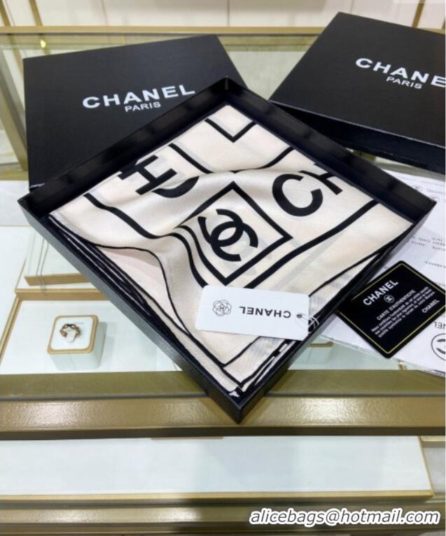 New Fashion Chanel Silk Sqaure Scarf 90x90cm 061905 White 2024