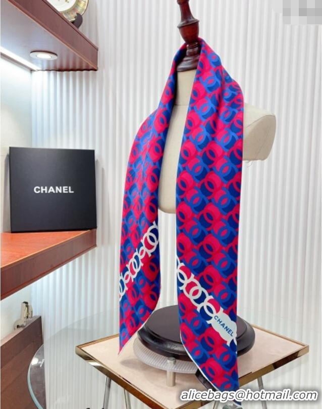 Shop Grade Chanel Silk Sqaure Scarf 90x90cm with CC Allover 0619 Pink 2024