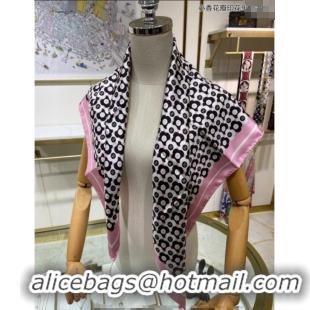 Good Quality Chanel Silk Sqaure Scarf 90x90cm with Bloom 0619 Pink 2024