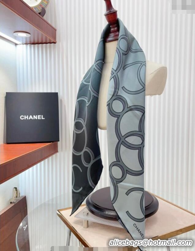 Promotional Chanel Silk Sqaure Scarf 90x90cm 0619 Gradient Grey 2024