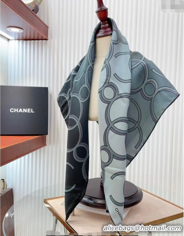 Promotional Chanel Silk Sqaure Scarf 90x90cm 0619 Gradient Grey 2024