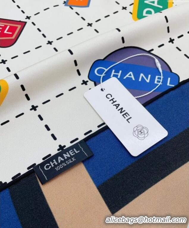 Classic Discount Chanel Silk Sqaure Scarf 90x90cm 061902 White 2024