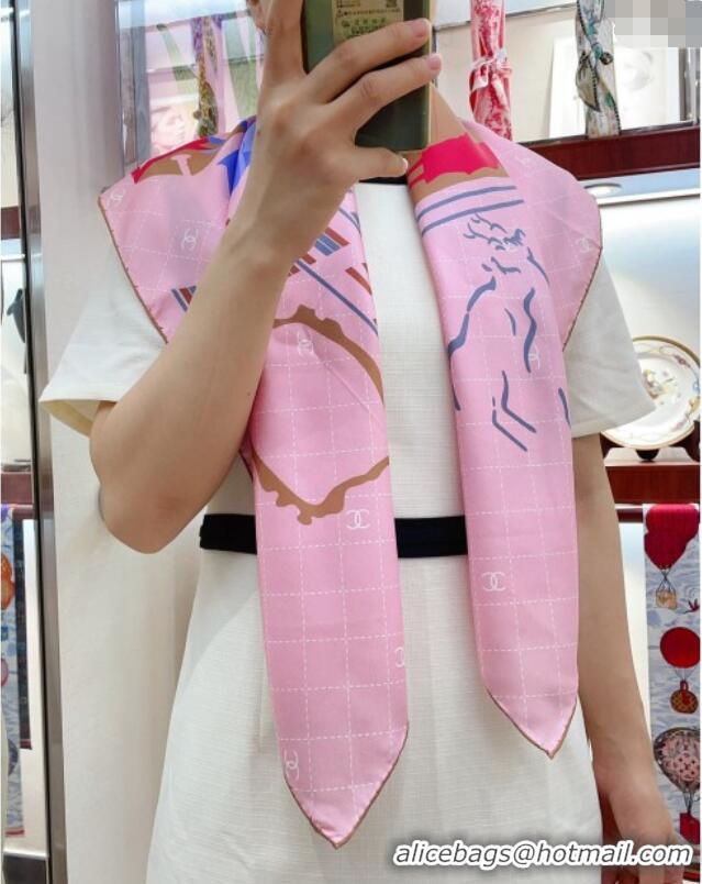 Cheapest Chanel Silk Sqaure Scarf 90x90cm 061903 Pink 2024