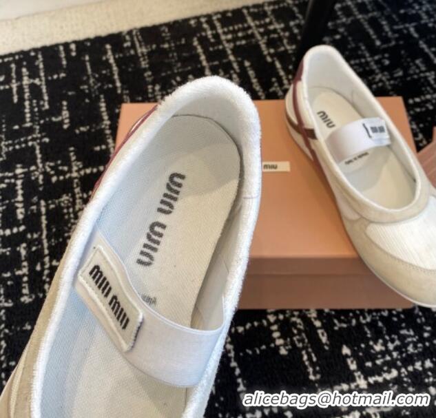 Hot Style Miu Miu Mesh and Suede Ballerinas Sneakers White 1228002