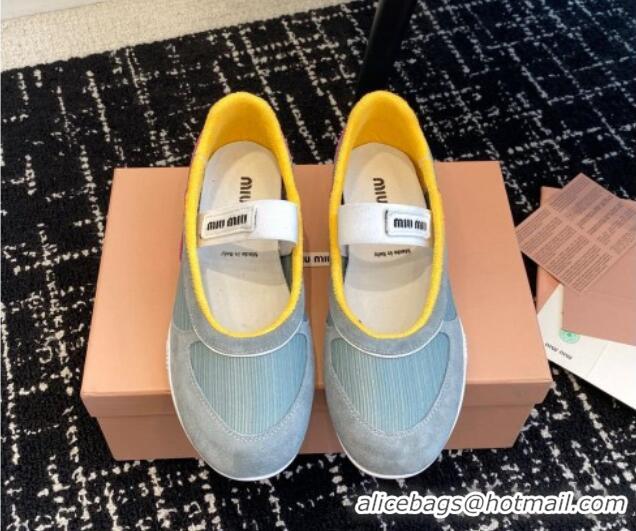 Most Popular Miu Miu Mesh and Suede Ballerinas Sneakers Grey 1228003