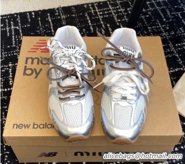 Popular Style New Balance X Miu Miu 530 SL sneakers in patent leather and mesh Silver 1228006