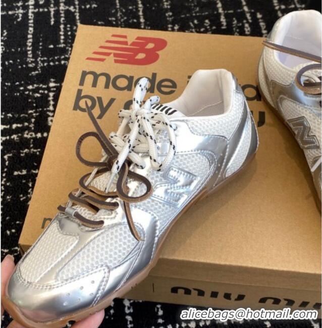 Popular Style New Balance X Miu Miu 530 SL sneakers in patent leather and mesh Silver 1228006