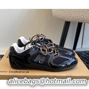 Trendy Design New Balance X Miu Miu 530 SL sneakers in patent leather and mesh Black 1228007