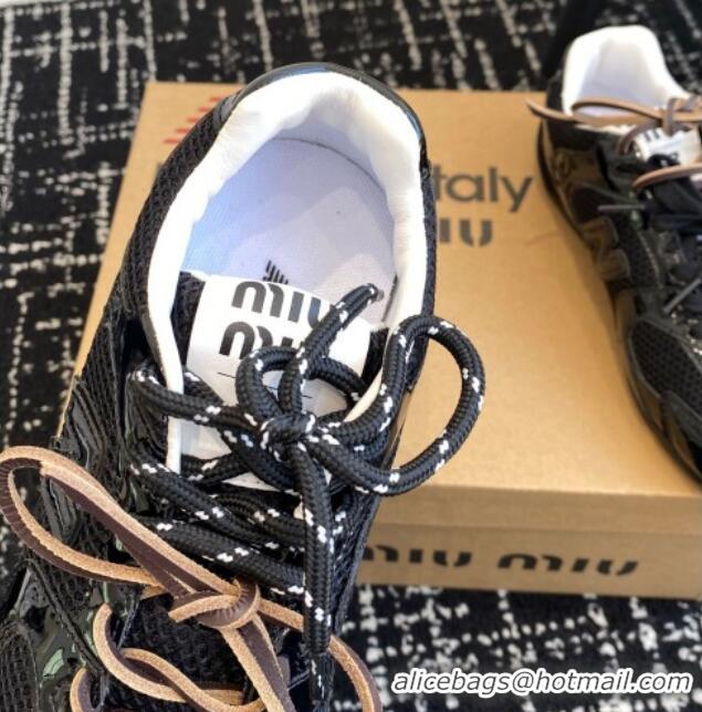 Trendy Design New Balance X Miu Miu 530 SL sneakers in patent leather and mesh Black 1228007