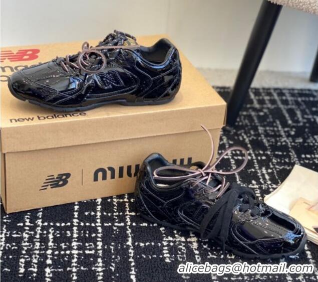 Durable New Balance X Miu Miu 530 SL sneakers in patent leather Black 1228008