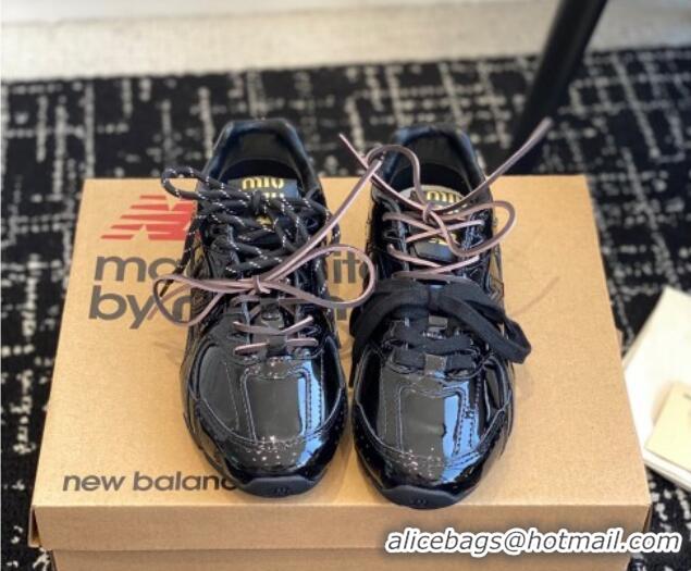 Durable New Balance X Miu Miu 530 SL sneakers in patent leather Black 1228008