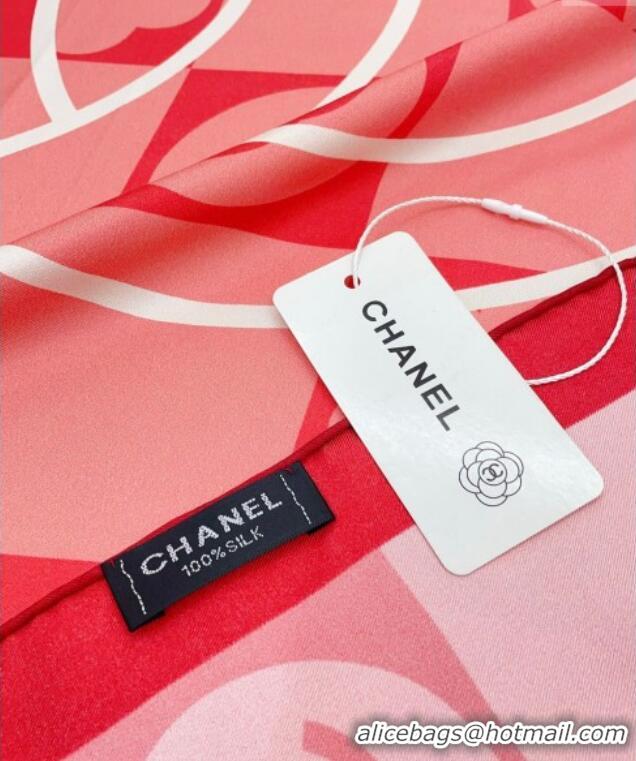 Good Looking Chanel Silk Square Scarf 90x90cm CH071001 Pink 2024