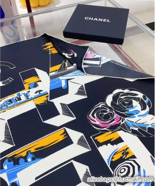 Trendy Design Chanel Silk Square Scarf 90x90cm CH071003 Black 2024