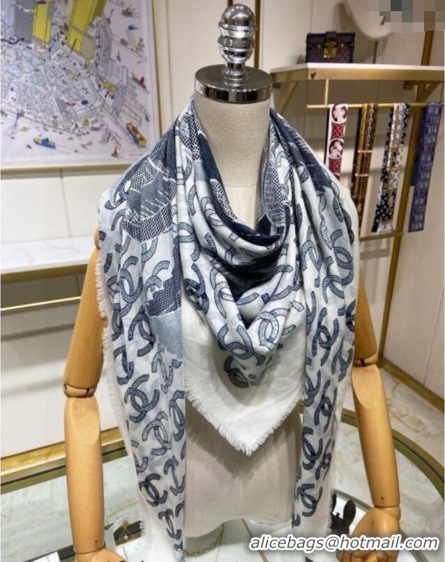 Reasonable Price Chanel Camellia Cashmere Shawl Scarf 140cm CH082107 White 2024