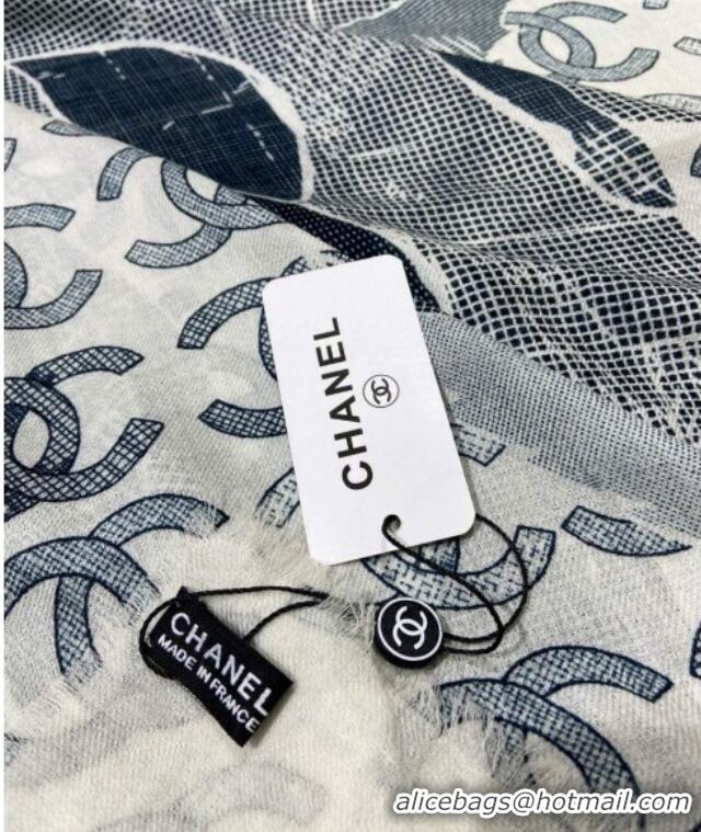 Reasonable Price Chanel Camellia Cashmere Shawl Scarf 140cm CH082107 White 2024