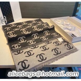 Good Taste Chanel CC Long Scarf 35x180cm 0912 Grey/Black 2024