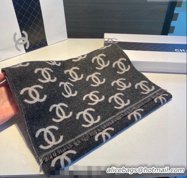 Good Taste Chanel CC Long Scarf 35x180cm 0912 Grey/Black 2024