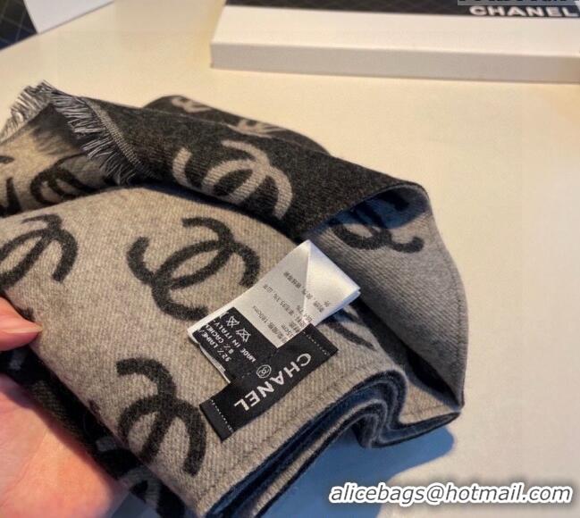 Good Taste Chanel CC Long Scarf 35x180cm 0912 Grey/Black 2024